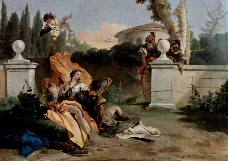 Giovanni Battista Tiepolo Rinaldo und Armida werden von Ubaldo und Carlo uberrascht oil painting image